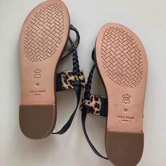 COLE HAAN NWOT Anica Braided Leather Thong - Picture 6 of 8